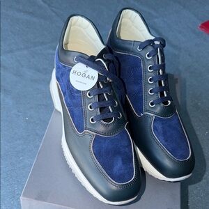 Hogan Men's Navy Suede & Leather Sneakers